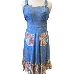 THE HOLLIE: Vintage 1970s Hollie Hobbie Chambray Apron Sundress